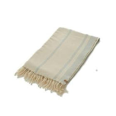 Organic Cotton Breeze Stripe Woven Towel - Pearl Blue/Elm White