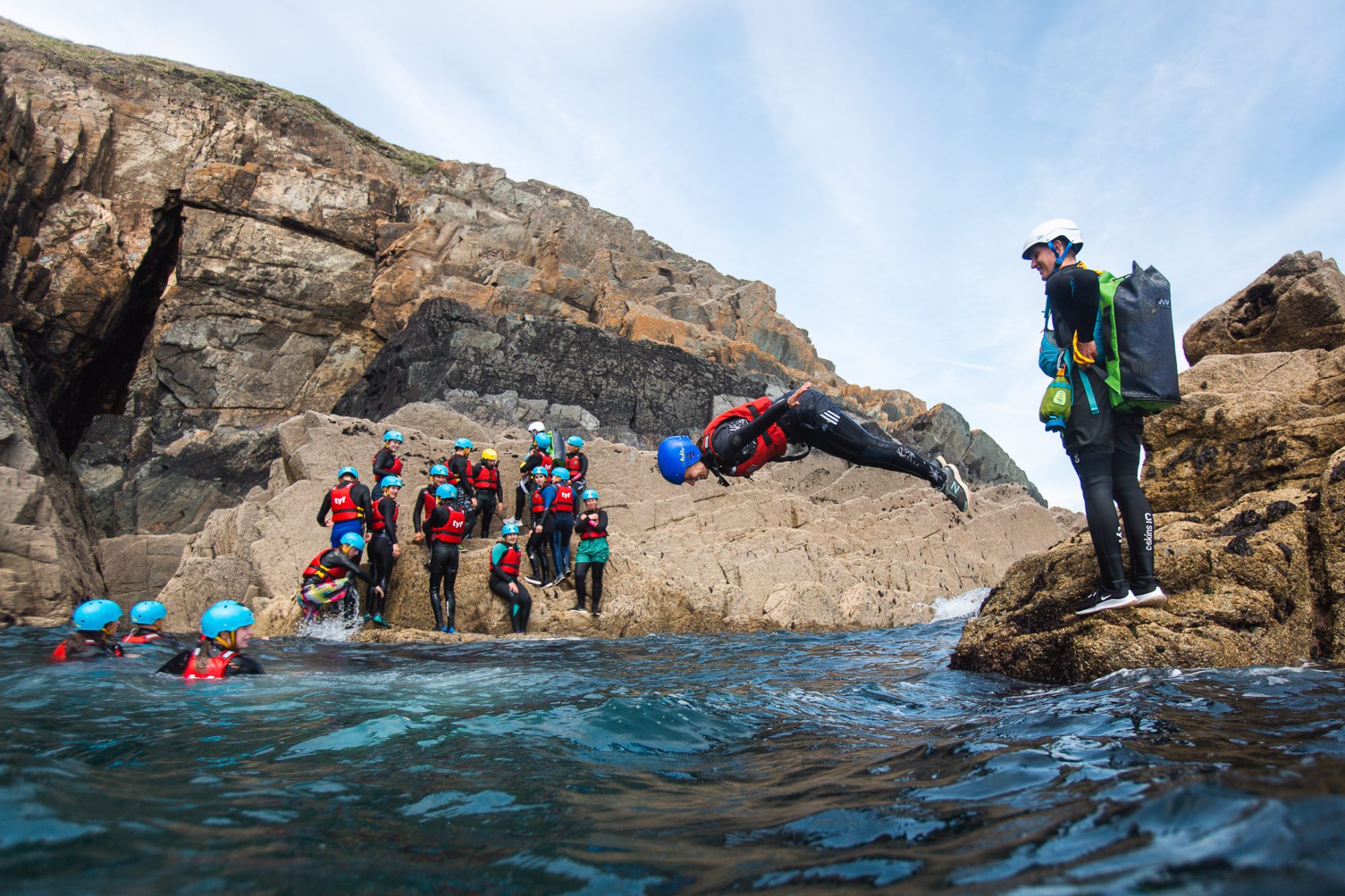 Educators supporting learning through outdoor education activities