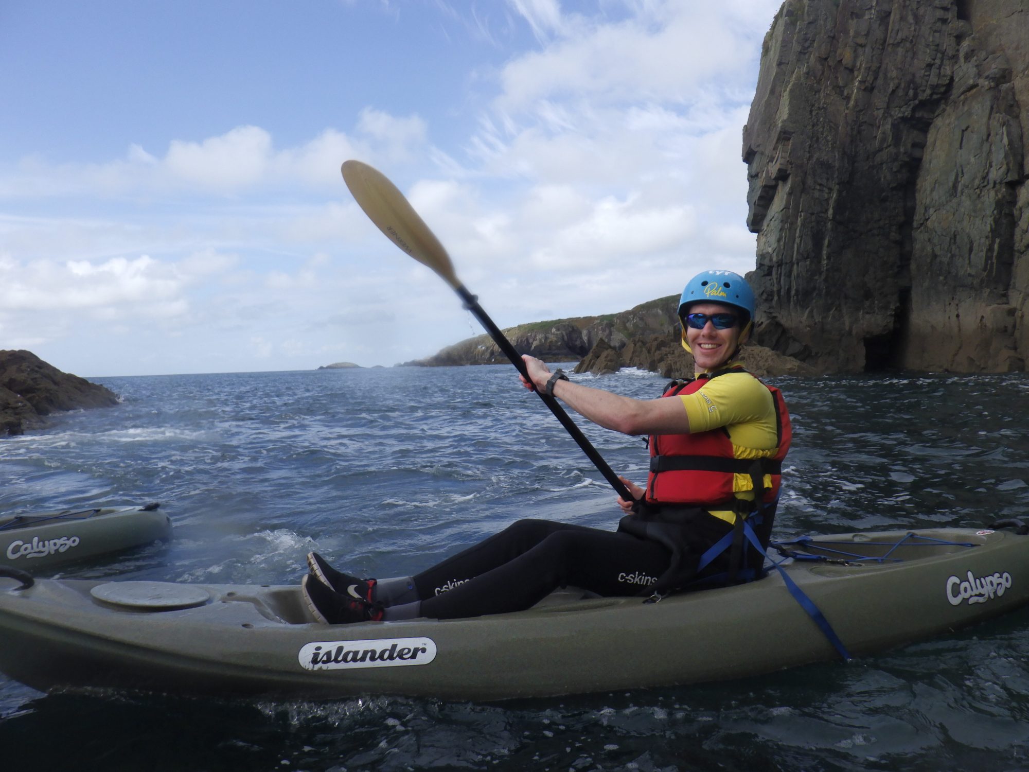 Particapant Enjoying Kayaking in Pembrokeshire with TYF